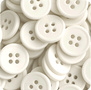 Botão Tamanho 18 mm / Pacote Com 144 Unidades - Branco