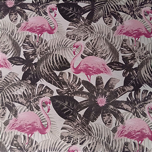 Tecido Impermeável estampado - 1 metro x 1,40 largura - Flamingos rosa