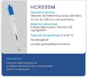 Referência Sulfato Mercuroso Hg2SO4 HCR03SM