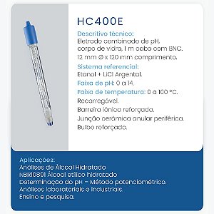 Eletrodo de pH para Álcool HC400E