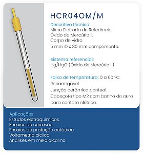 Micro Referência Óxido de Mercúrio II HCR04OM/M
