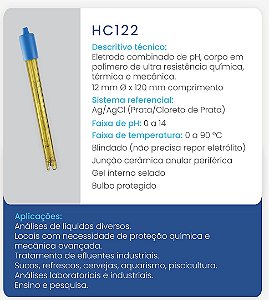 Eletrodo de pH Blindado ULTRA-Polímero HC 122
