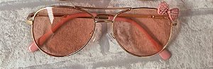 Óculos Raybanzito Rosa com lacinho