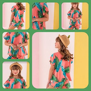 Conjunto Folhas rosê