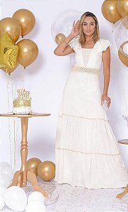 Vestido Adulto Gio off white - Coleção Mãe & Filha