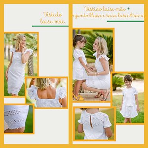 Vestido Adulto Laise Branco - Coleção Mãe & Filha - Clássicos MB