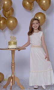 Vestido Infantil Gio Off White- Mãe & Filha