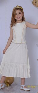 Vestido Infantil Issa off White- Coleção Mãe & Filha