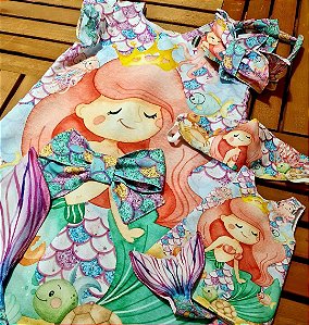 Vestido sereia cabelo coral - coleção puppy