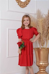 Vestido Romântico vermelho