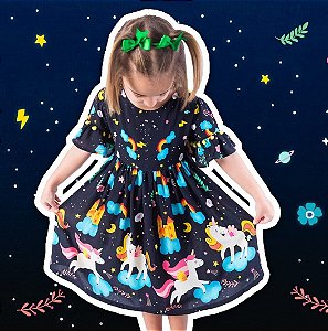 Vestido noite com Unicórnios