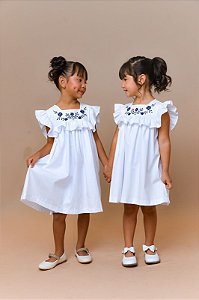 Vestido Maricota branco bordado