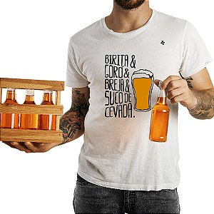 CAMISETA BIRITA, GORÓ, BREJA E SUCO DE CEVADA.