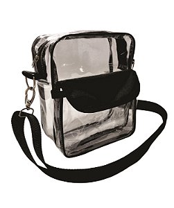 SHOULDER BAG SOFT TRANSPARENTE COM PRETO