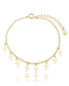 Pulseira c/ Pingentes Cruz