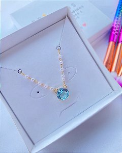 Colar Pérolas c/ Cristal Redondo