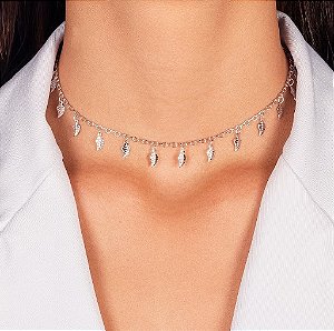 Colar Choker Folhinhas