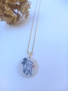 Colar Plaquinha Love Dog