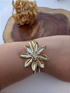 Bracelete Flor e Zircônia