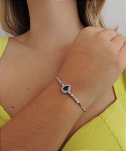 Pulseira c/ Cristal Gota e Zircônias