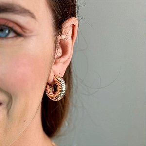 Brinco Argola Carola Grande - Banho Ouro 18k