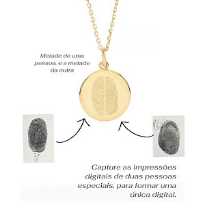 Colar Impressão Única Personalizado c/ Pingente Redondo (2cm)
