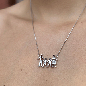Colar Família Silver Unida 2 Meninos