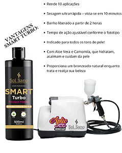 Aparelho Bronzeamento a Jato+ Loção Smart Turbo Enxague Rápido