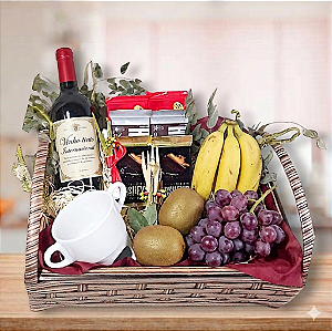 Kit Fondue de Louça com Vinho e Frutas cod 517
