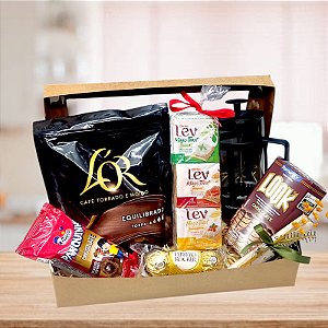 Caixa Café Gourmet Luxo com cafeteira Francesa - 912