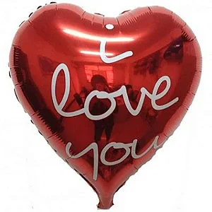 Balão Metalizado Coração I Love You  45cm