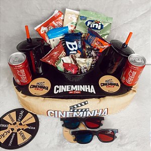 Cesta Super Cinema Para 2 Pessoas com óculos 3D  cod C 081