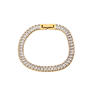 Pulseira Rivieras Retangulares Branca