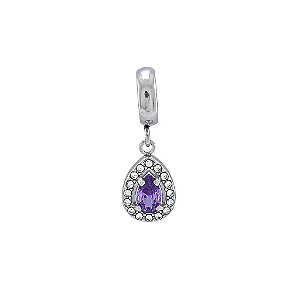 Pingente Charms Gota Roxa