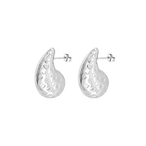 Brinco de Gota com Detalhes Quadrados