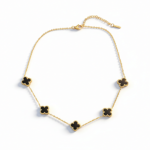 Colar Chocker 5 Trevos Lucky