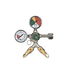 Regulador de pressão CO2 com manômetro 2 vias - Latão