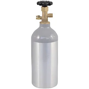 CILINDRO PARA CO2 EM ALUMINIO 1800 PSI - 2,3KG DE CO2 - 3.4L DE H2O - VALVULA 1 1/8 ABNT