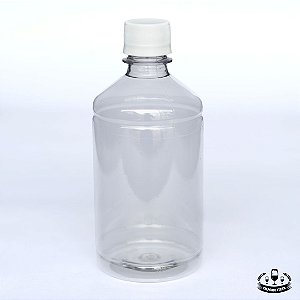 Garrafa pet transparente com tampa (500 ml)