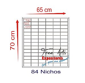2 Expositores Personalizados com 84 Nichos cada - Branco Com Portas de Acrílico