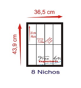 Expositor 8 Nichos Para Garrafas de Coca-Cola Preto com Portas de Acrílico