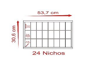 Expositor 24 Copinhos Shot Glass - Preto com Portas de Acrílico