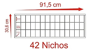 Expositor 42 Nichos Copinho Shot Cachaça Branco Com Acrilico