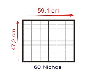 Estante Expositora 60 Nichos - Preto Com Portas de Acrílico