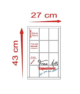 Expositor Personalizado 43 x 27 Para Copos Shot - Branco Com Portas de Acrílico