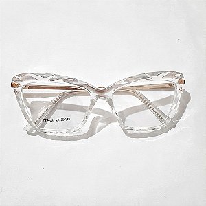 Óculos de Grau Feminino Branco Transparente  - Armação de Óculos de Grau Feminino Lapidado | Ótica Online