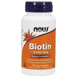 Biotina 5000 mcg (60 Cápsulas) - NOW Foods