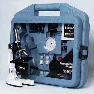 Microscópio Optic-1 Uranum Ampliações 300x 600x 1200x com Maleta de Transporte