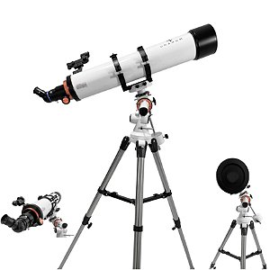 Telescópio Refrator 120/900mm Equatorial Aries Potência Observação Astros Lentes Acessórios Explorar Céu Universo Uranum