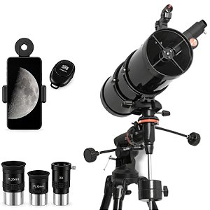 Telescópio Refletor Newtoniano 130mm Andrômeda 2 Uranum EQ3 Astronômico Luneta Para ver Nebulosas Planetas Galáxias Estrelas